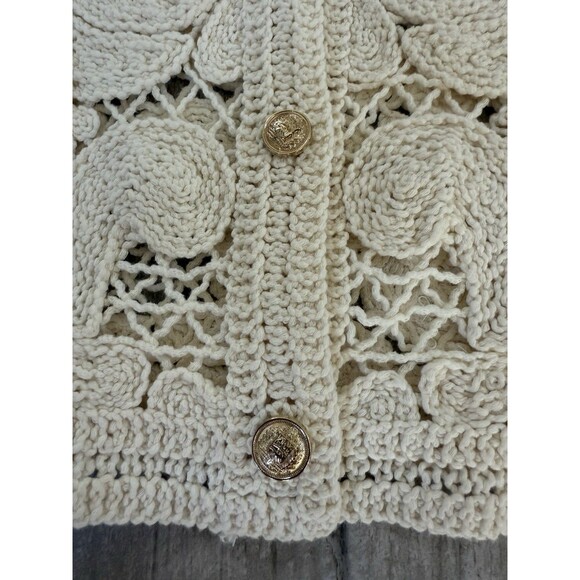 ZARA KNIT MACRAMÉ CARDIGAN - Picture 4 of 9